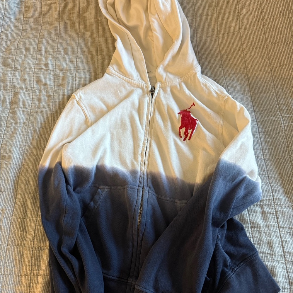 Polo by Ralph Lauren Blue and White Ombre Hoodie